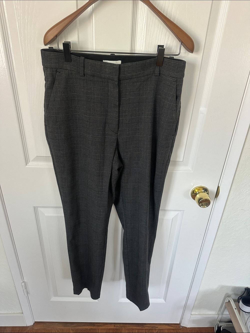 H&M Men's Charcoal Plaid Dress Pants